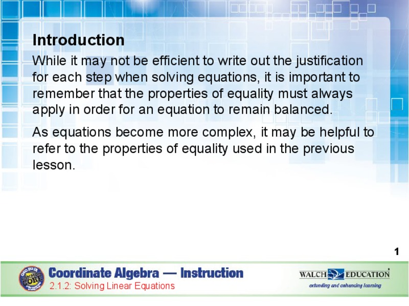 Solving Linear Equations PPT