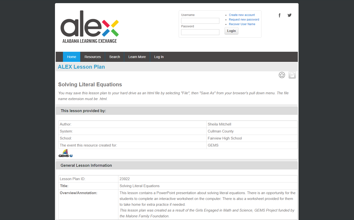 Solving Literal Equations Lesson Plan