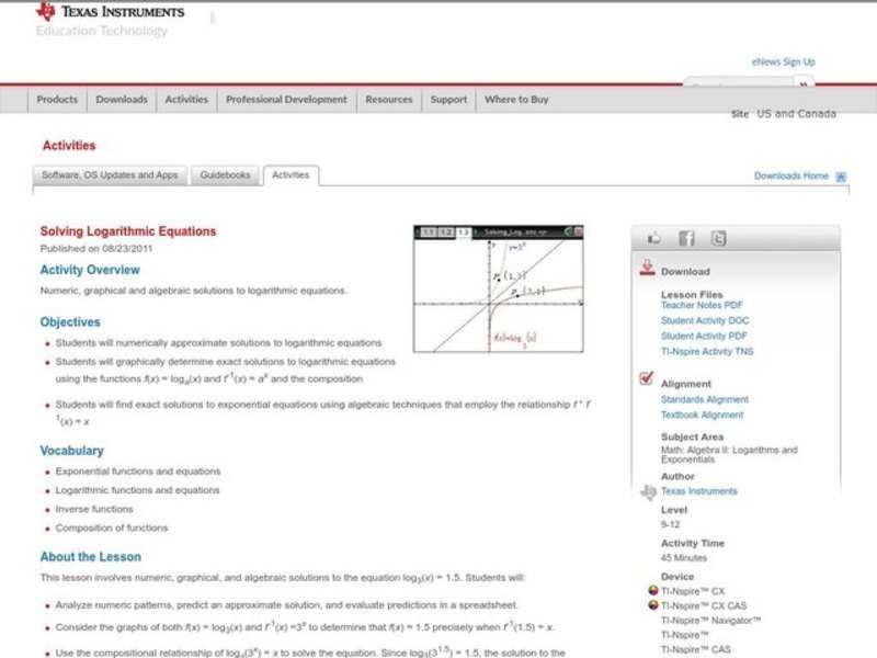Solving Logarithmic Equations Lesson Plan
