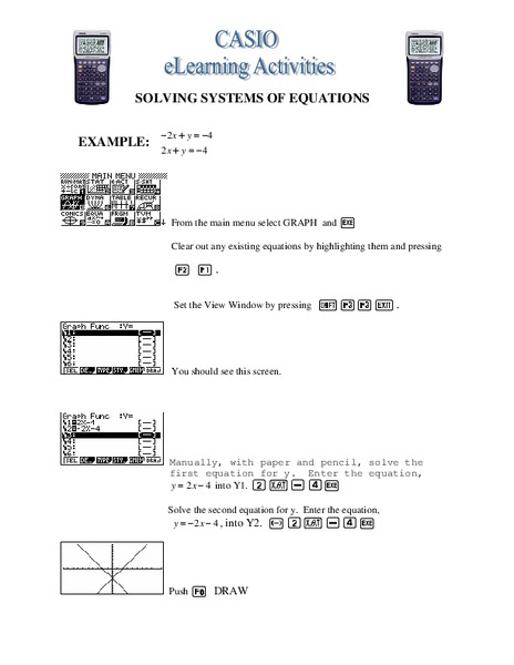 Solving Systems of Equations Worksheet