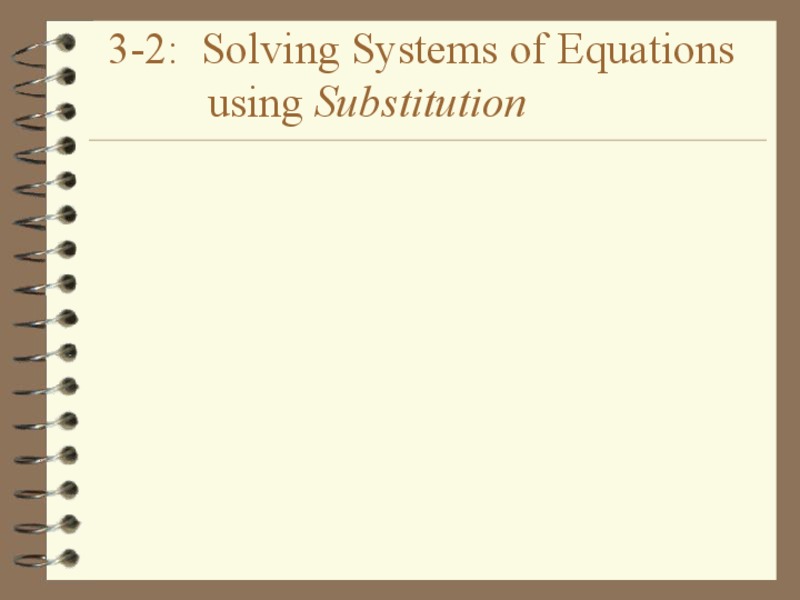 Solving Systems of Equations by Substitution PPT