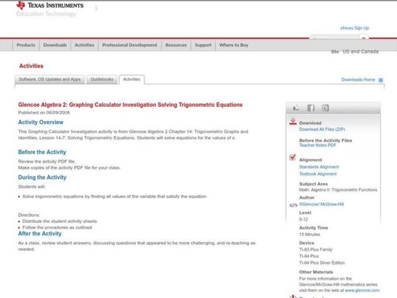 Solving Trigonometric Equations Lesson Plan