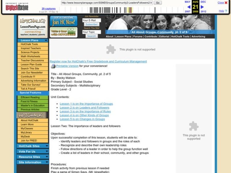 All About Groups & Community Lesson Plan