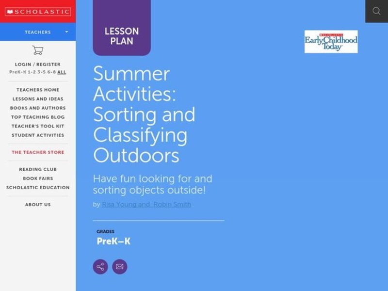 Sorting and Classifying Outdoors Lesson Plan