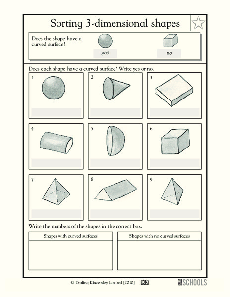 Sorting 3-Dimensional Shapes Worksheet