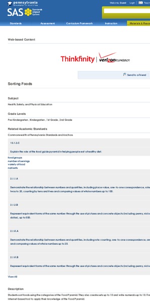 Sorting Foods Lesson Plan