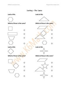 Sorting-The Same Worksheet
