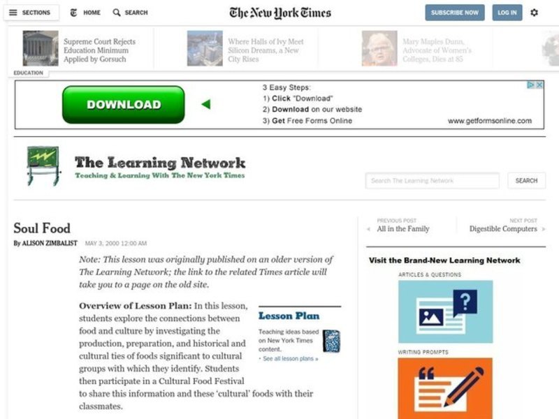 Soul Food Lesson Plan