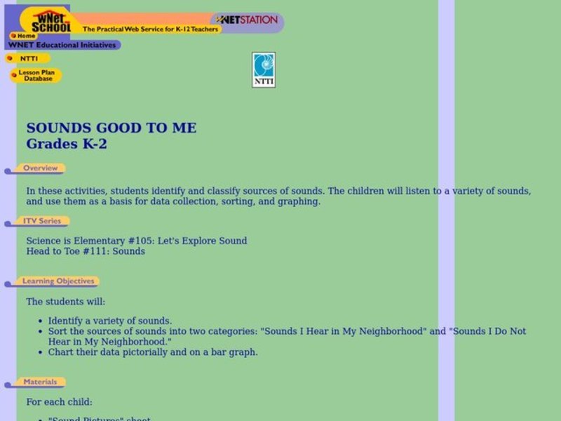 Sounds Good To Me Lesson Plan