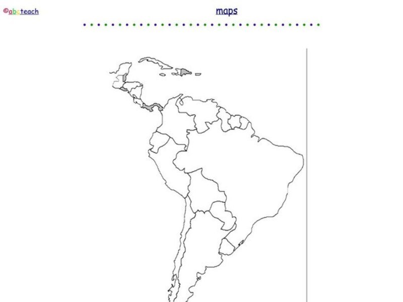 South America Map Worksheet