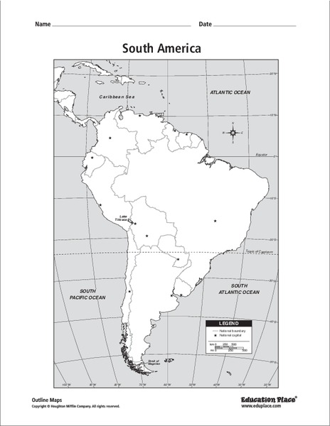 South America Map Organizer