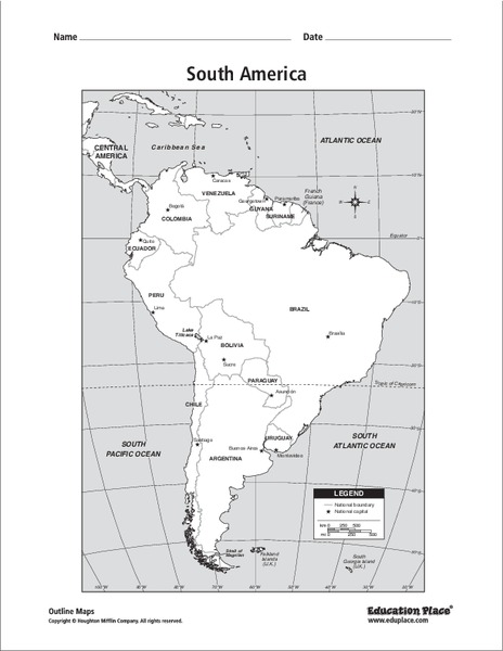 South America Map Organizer