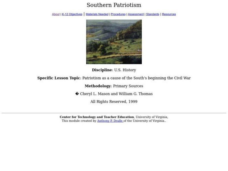 Southern Patriotism Lesson Plan