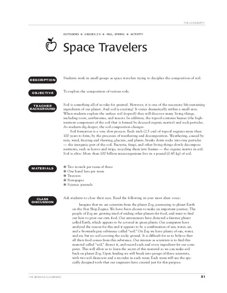 Space Travelers Lesson Plan