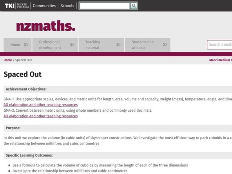 Spaced Out Lesson Plan