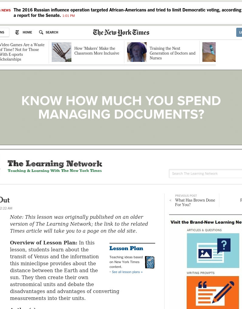 Spaced Out Lesson Plan