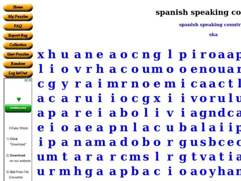 Spanish Speaking Countries Worksheet