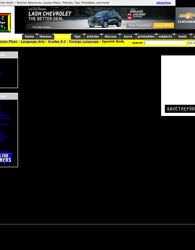 Spanish Body Parts Lesson Plan