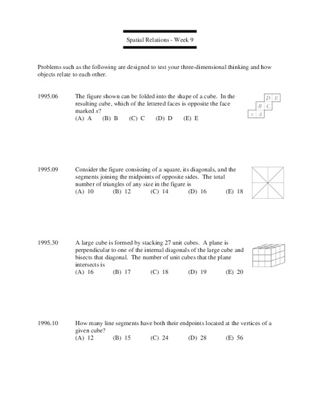 Spatial Relations - Week 9 Lesson Plan