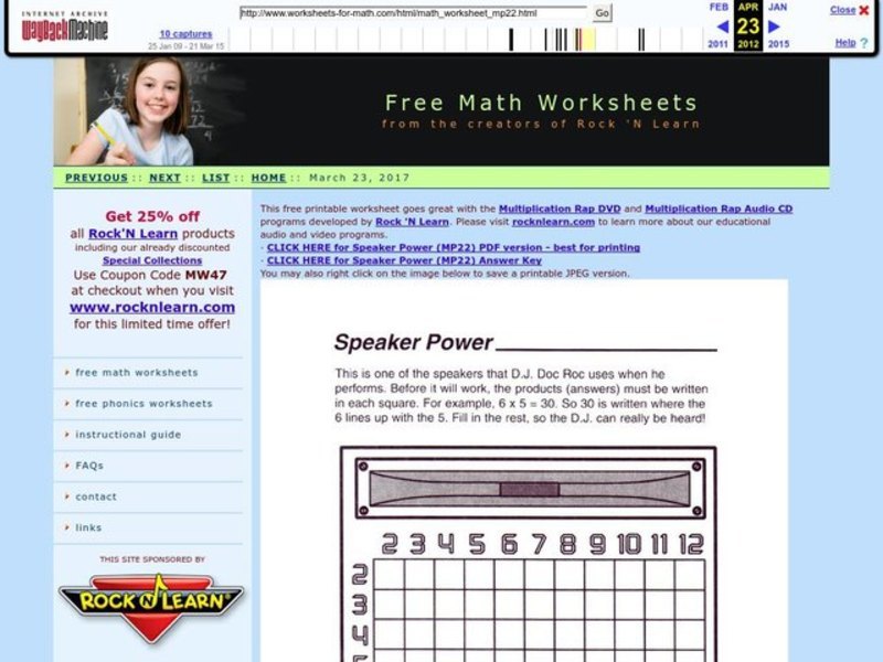 Speaker Power Worksheet