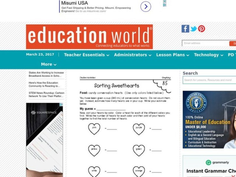 Sorting Sweethearts Worksheet