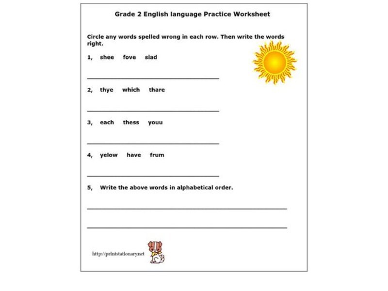 Spelling Worksheet