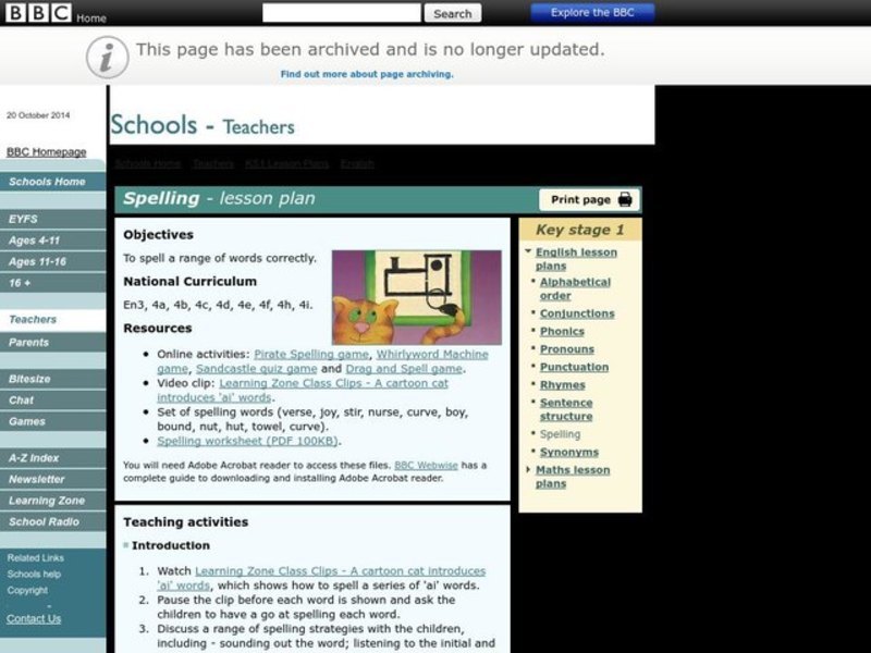 Spelling Lesson Plan