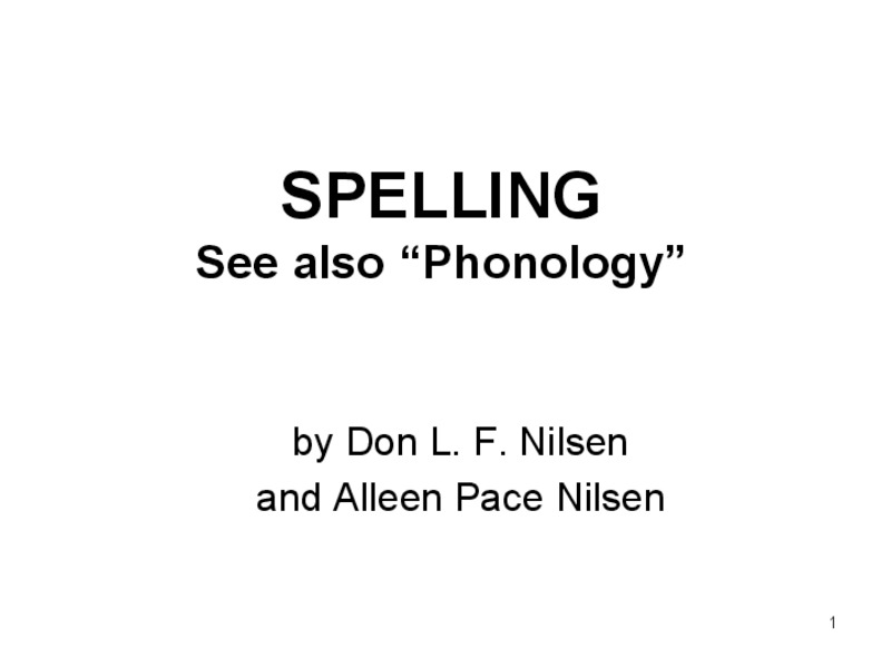 Spelling PPT
