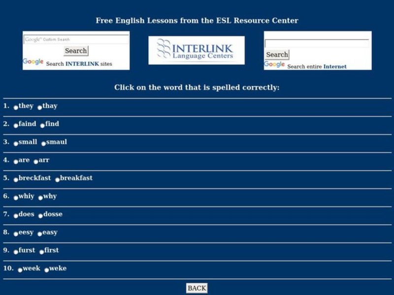 Spelling Quiz Interactive