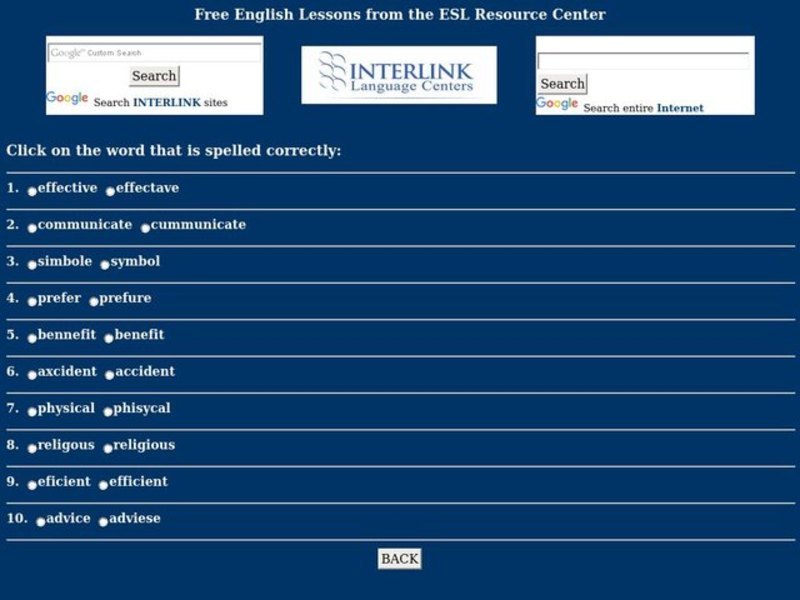 Spelling Quiz Interactive