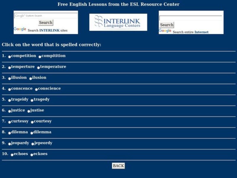 Spelling Quiz Interactive