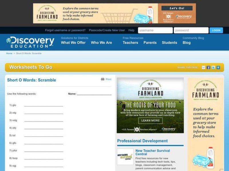 Spelling Word Scramble Worksheet