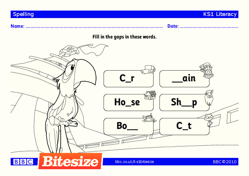 Spelling words Worksheet