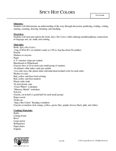Spicy Hot Colors Lesson Plan