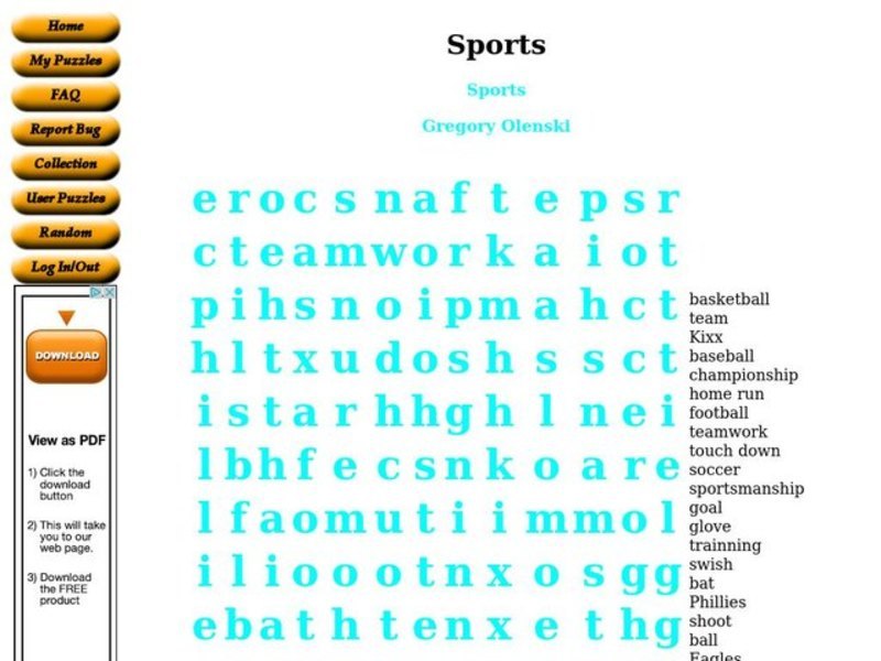Sports Worksheet