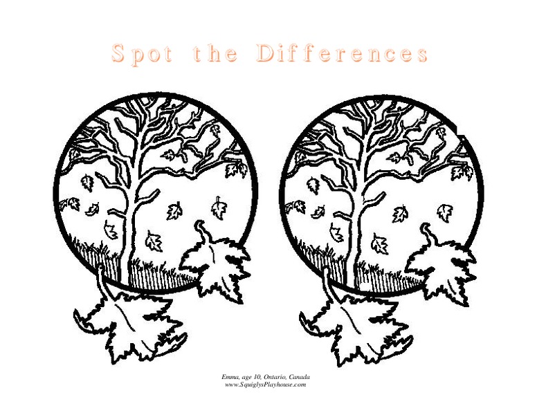 Spot the Differences Worksheet