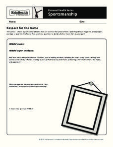 Handout: Sportsmanship (Grades 6 to 8) Worksheet