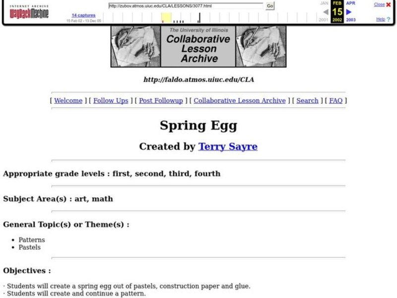 Spring Egg Lesson Plan