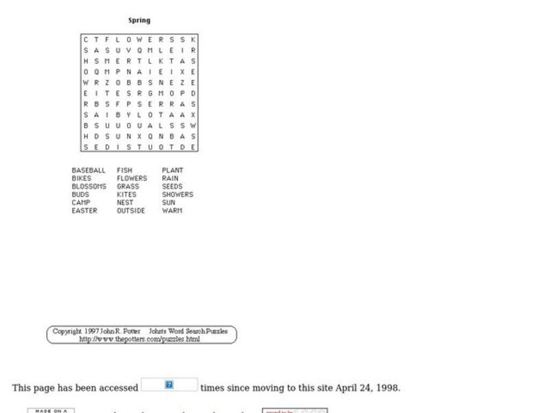 Spring Puzzle Worksheet