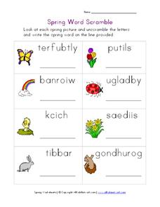 Spring Word Scramble Worksheet