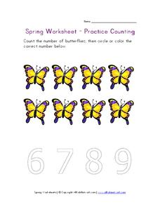 Spring Worksheet - Practice Counting Worksheet