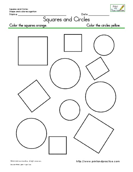 Squares and Circles Worksheet
