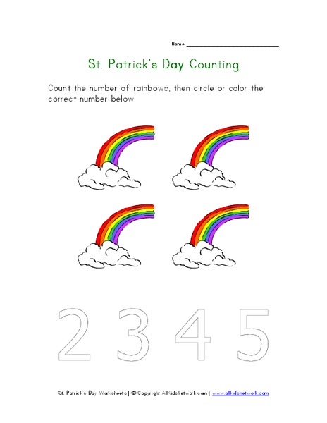 St. Patrick's Day Counting Worksheet