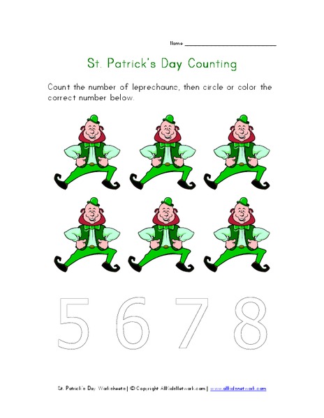 St. Patrick's Day Counting Worksheet