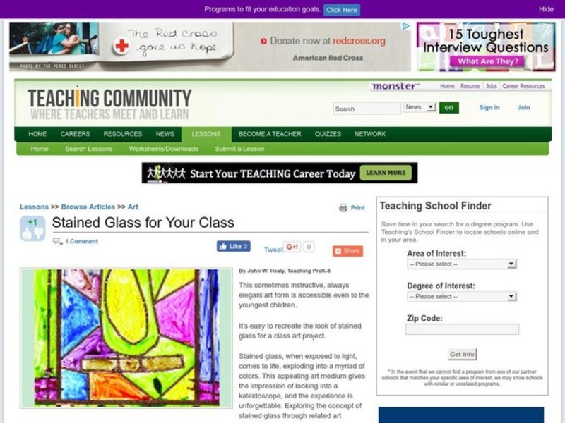 Stained Glass for Your Class Lesson Plan