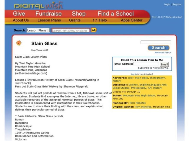 Stain Glass Lesson Plan
