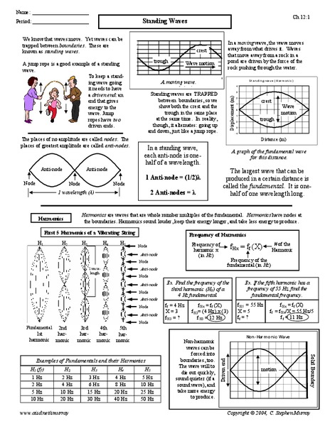 Standing Waves Worksheet