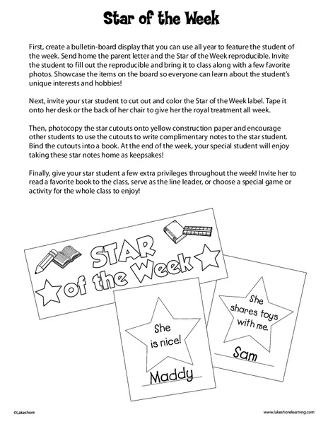 Star of the Week Printables