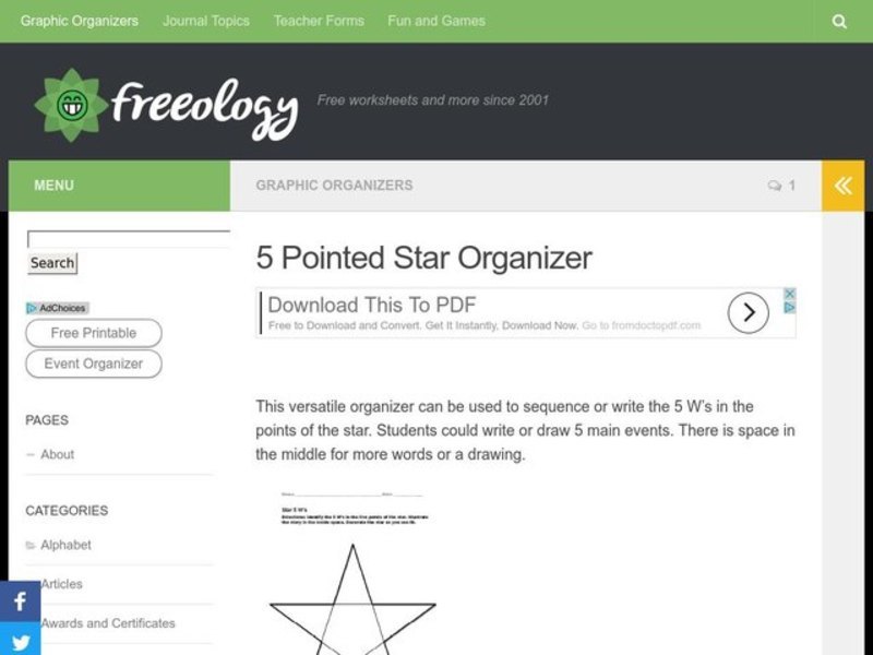 Star 5 W's Organizer