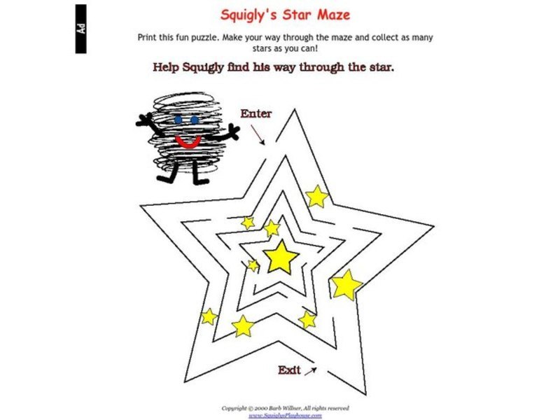 Star Maze Worksheet